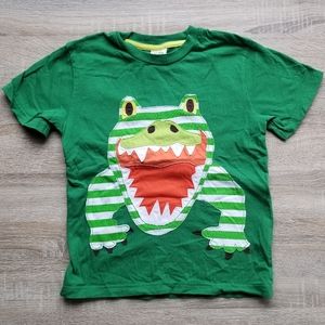 2012 ln/euc Mini Boden 7-8 years green alligator short-sleeve tee